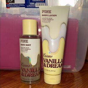 PINK Victoria's Secret Crème Vanilla & Dream Body Mist and Lotion